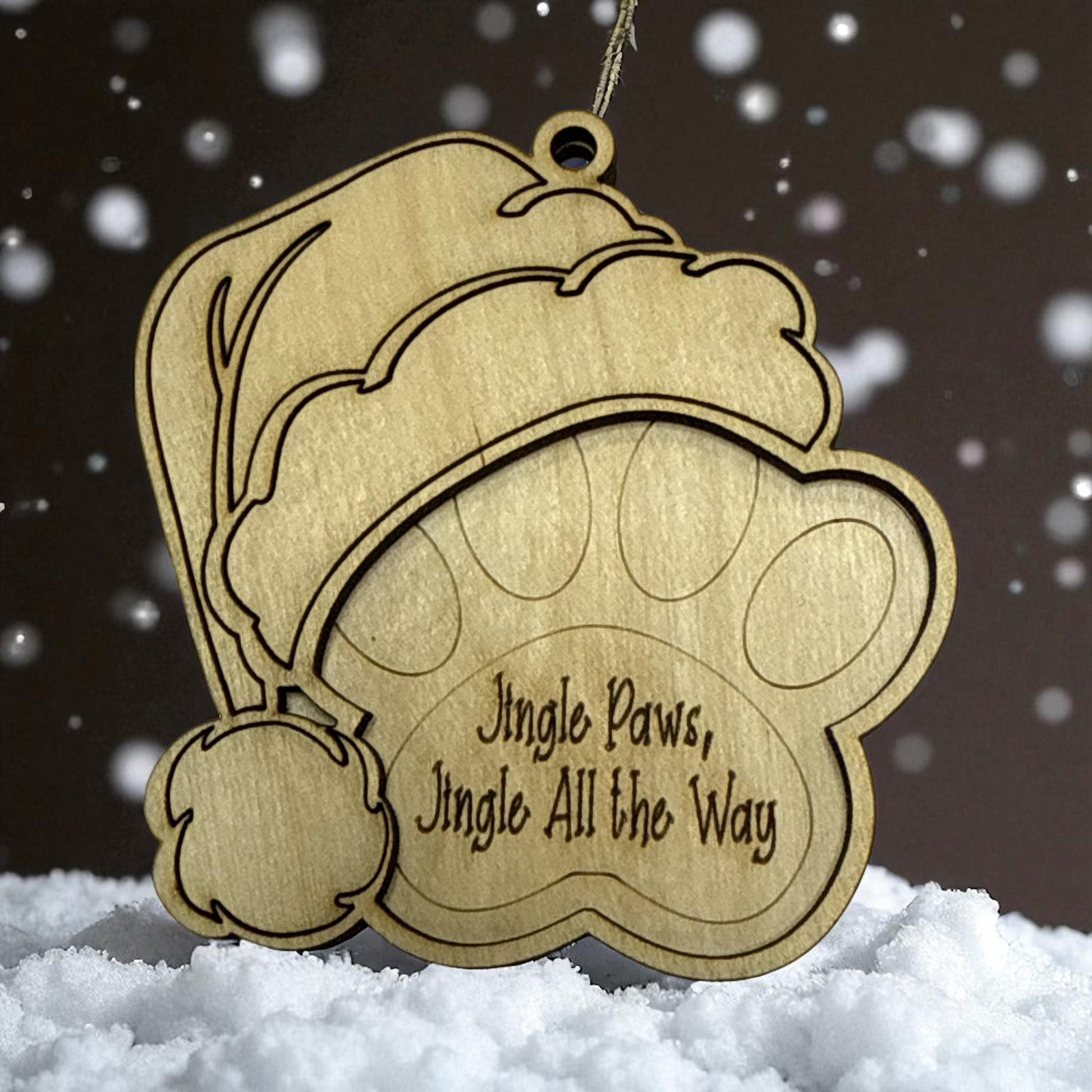 DIY Dog Ornament with Santa Hat, Dog Ornament, Dog Paw with Sayings, Merry Woofmas, Happy Palidays, Jingle Paws, Paw-liday Cheer, love dogs
