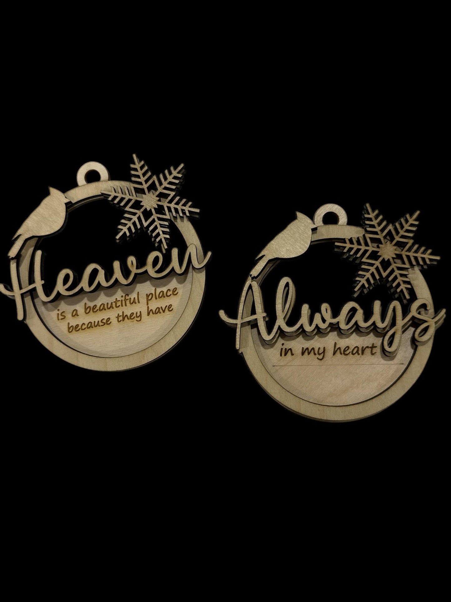 DIY Memorial Cardinal Ornament: Unfinished Wood Snowflake Keepsake