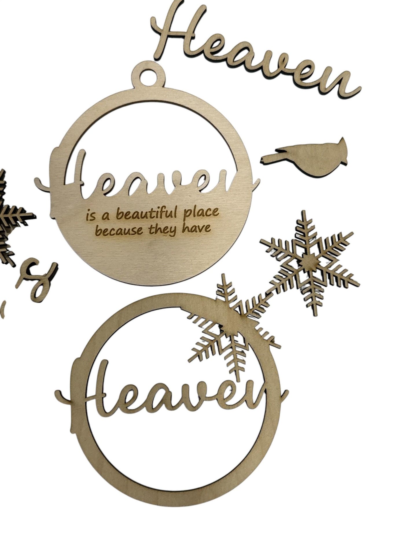 DIY Memorial Cardinal Ornament: Unfinished Wood Snowflake Keepsake