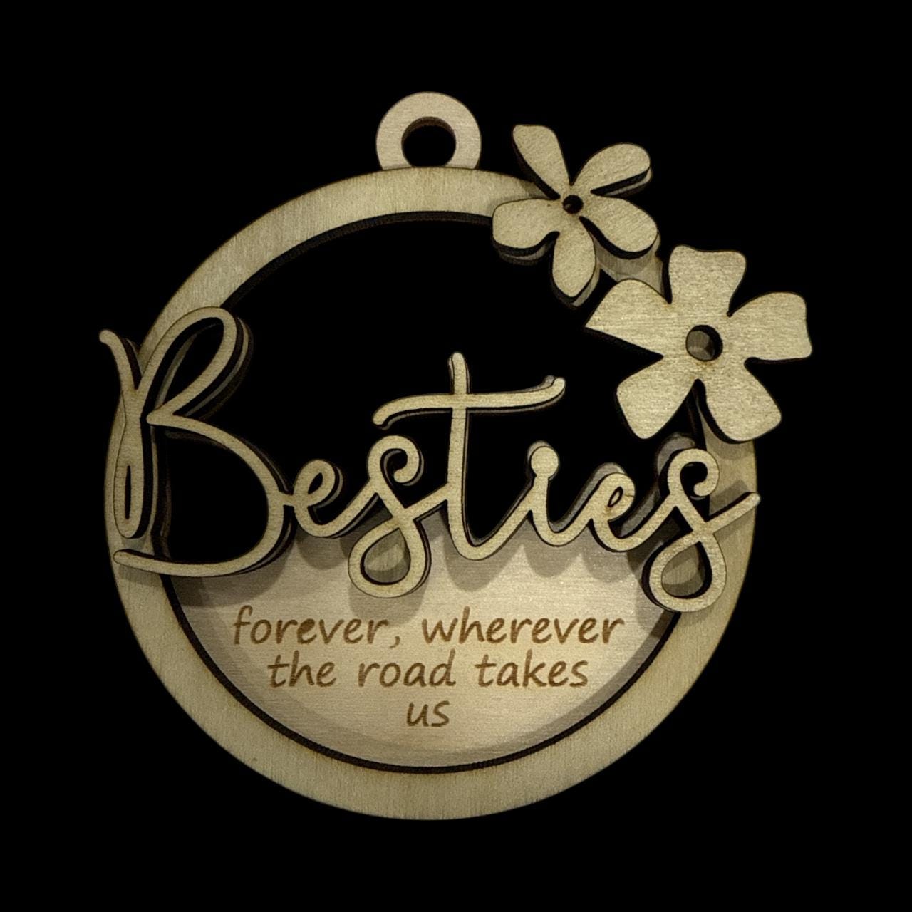 DIY Besties Car Charms: Unfinished Wood, Friendship Gift