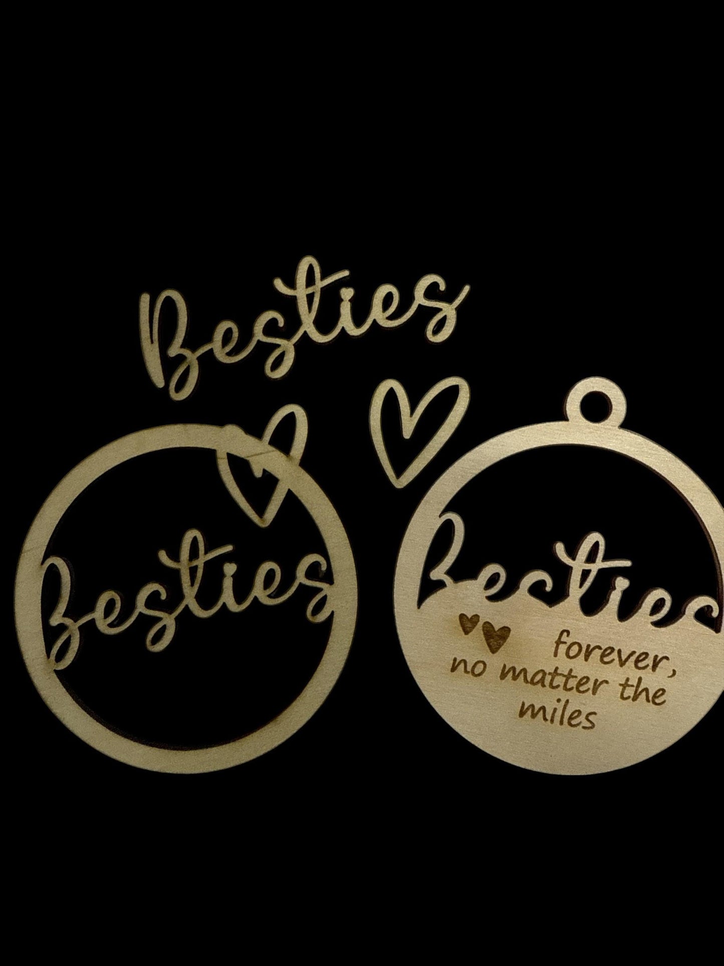 DIY Besties Car Charms: Unfinished Wood, Friendship Gift
