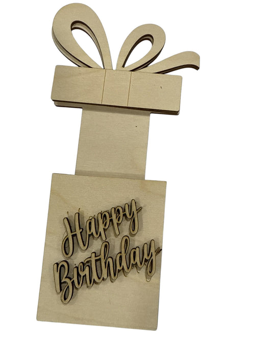 DIY Present Gift Card Holder: Unfinished Wood Craft Blank