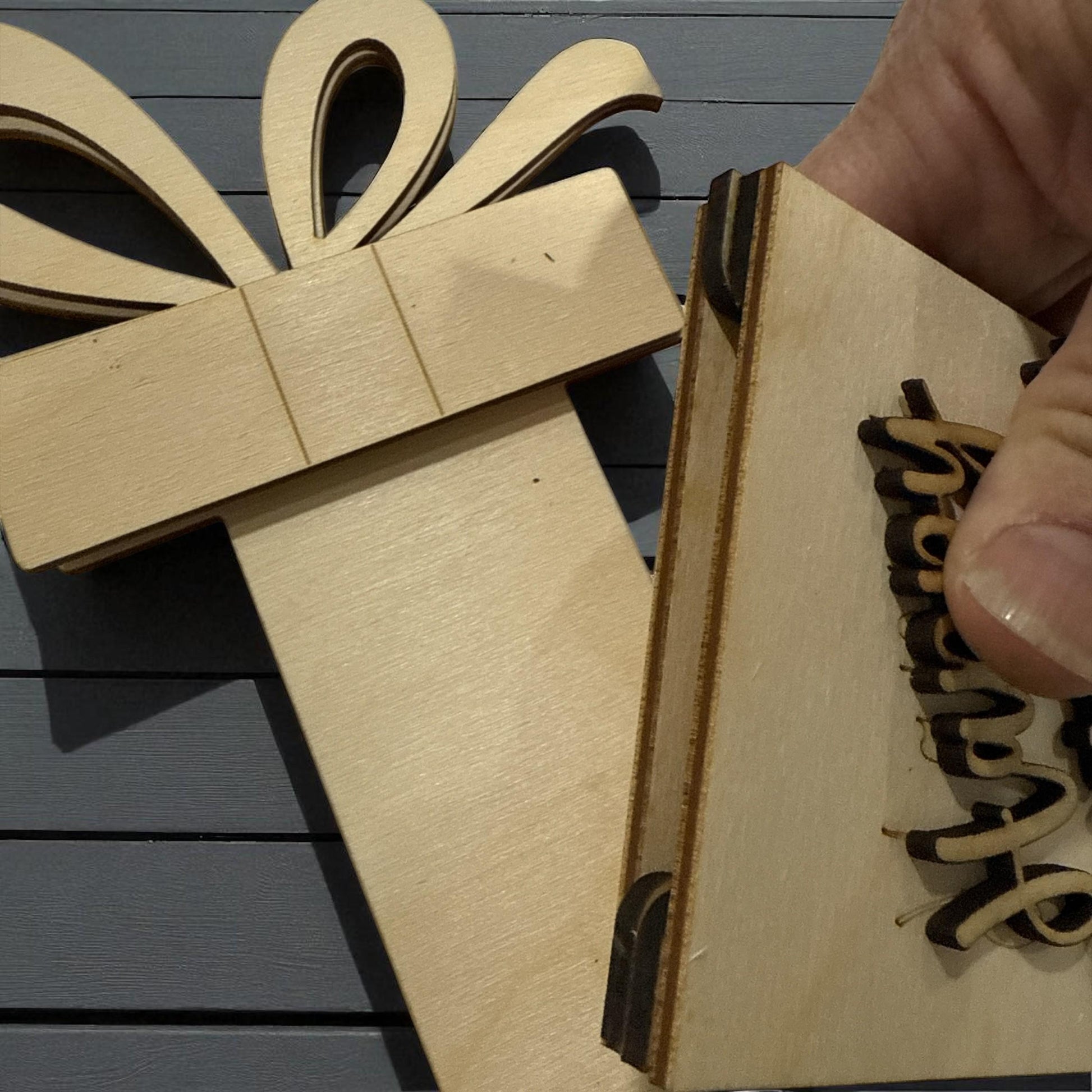 DIY Present Gift Card Holder: Unfinished Wood Craft Blank