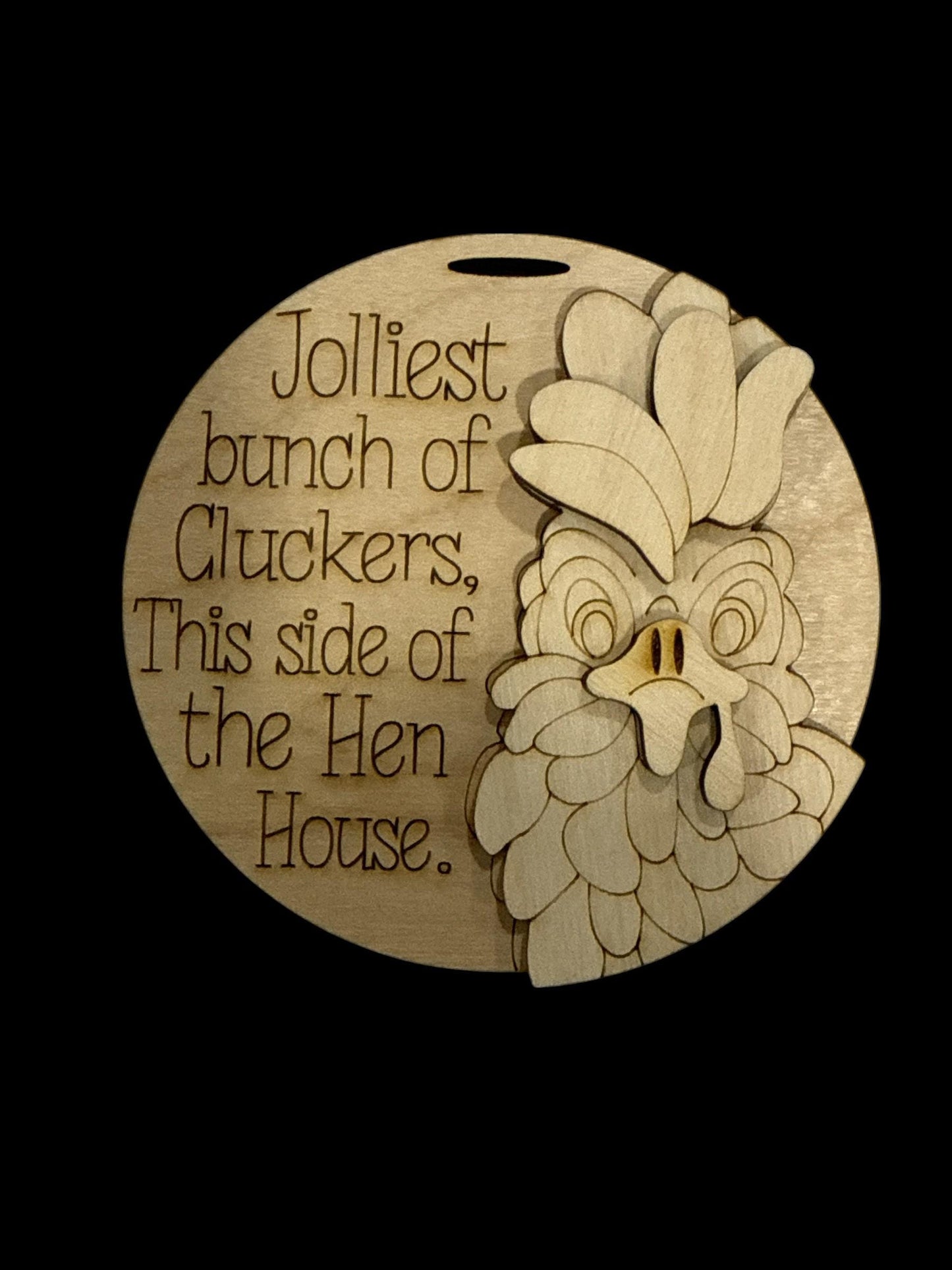 DIY Chicken Christmas Ornament, Unfinished Wood 'Jolliest Bunch', Chicken Funny ornament, humor ornament, chicken holiday