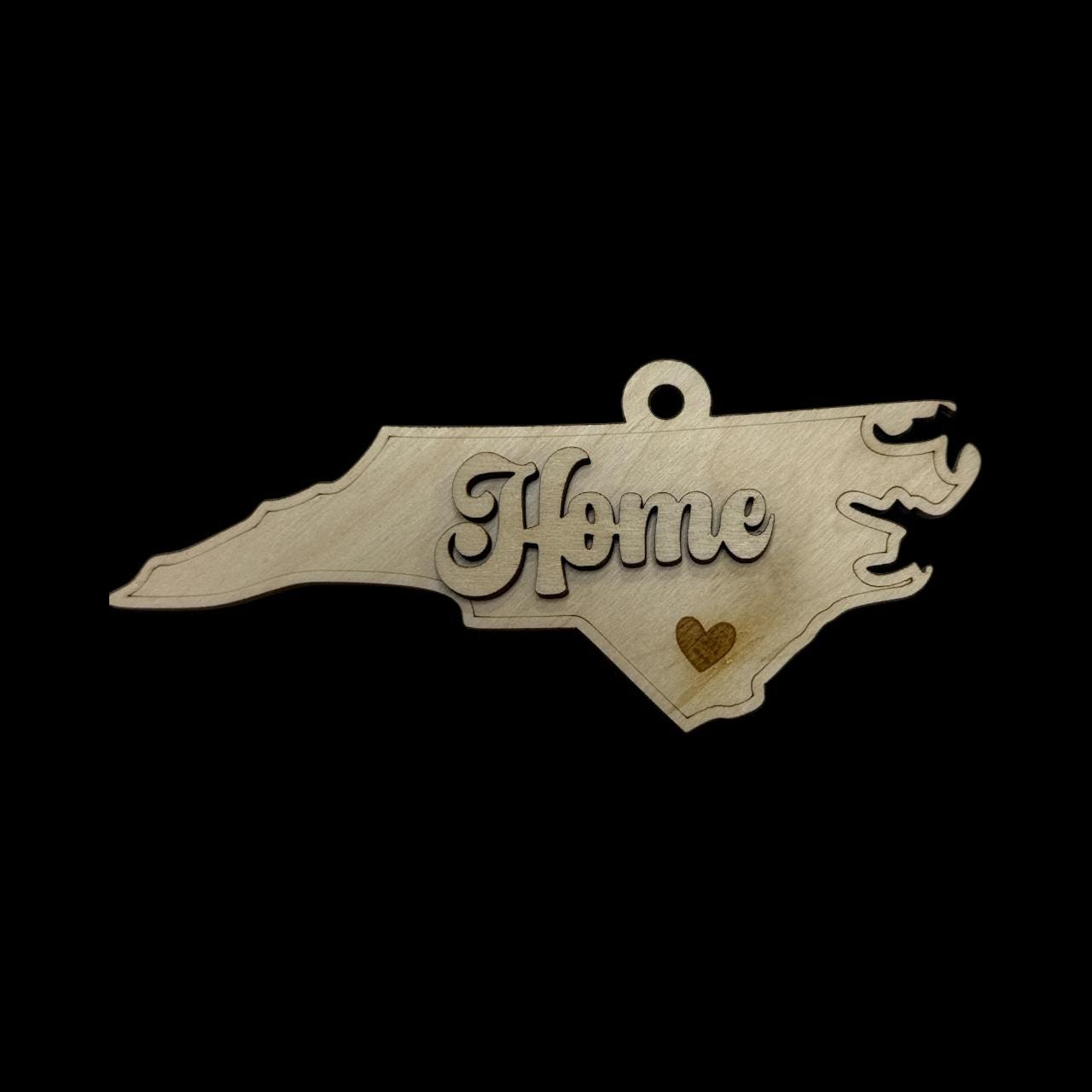 Unfinished Wood North Carolina State Charm: DIY Car or Bag Charm