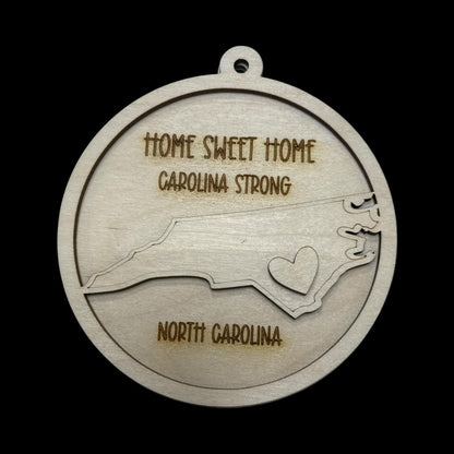 Unfinished Wood North Carolina State Charm: DIY Car or Bag Charm
