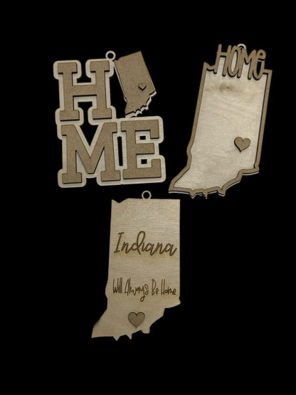 Unfinished DIY Indiana Charm, Indiana State Charm, State Car charms, Home State Car Charms, Charms, Indian State Charms, Wooden DIY Charm