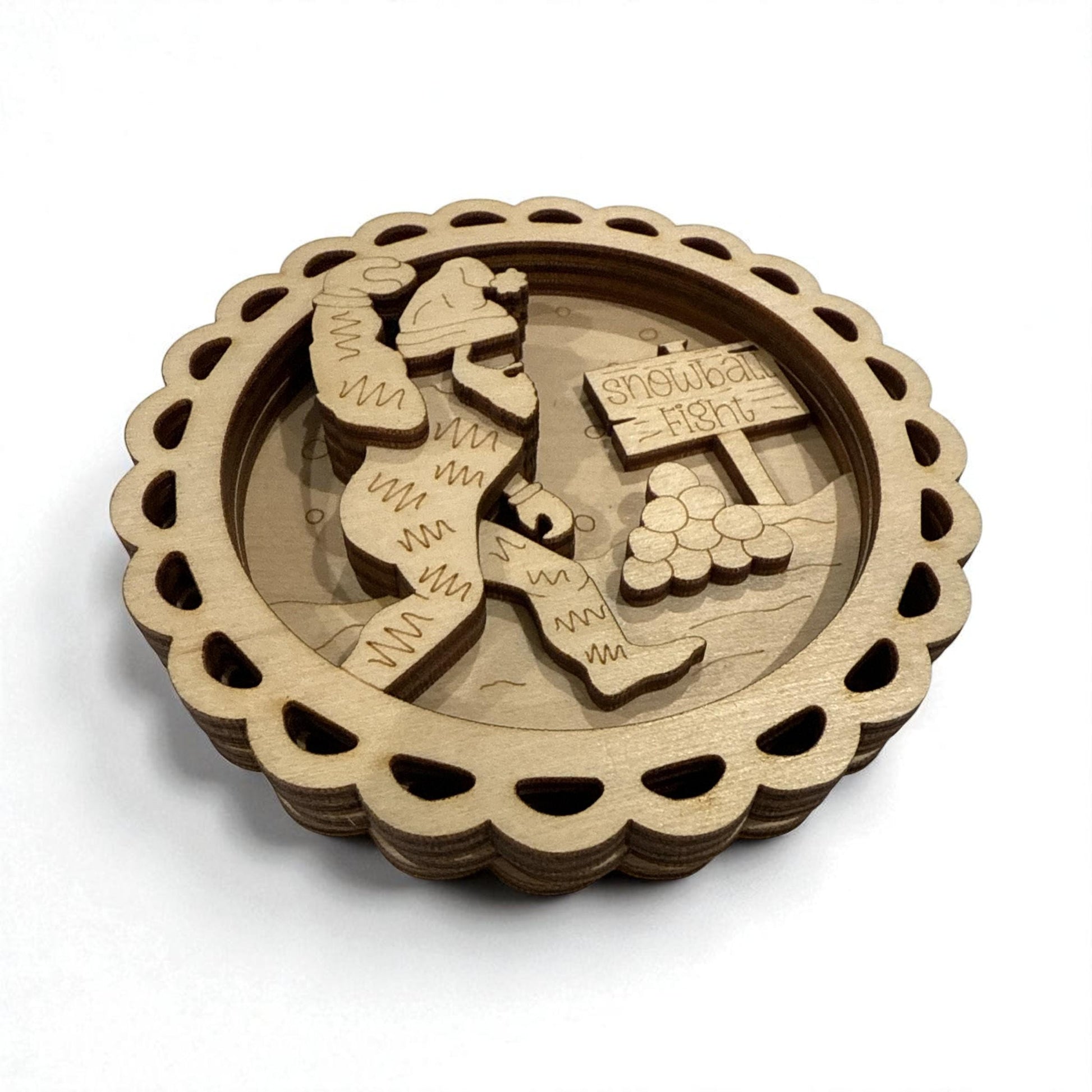 DIY Sasquatch Snowball Ornament, Big Foot Unfinished, Snowball fight Wooden Ornaments, Unfinished, Big Foot, Ornament DIY