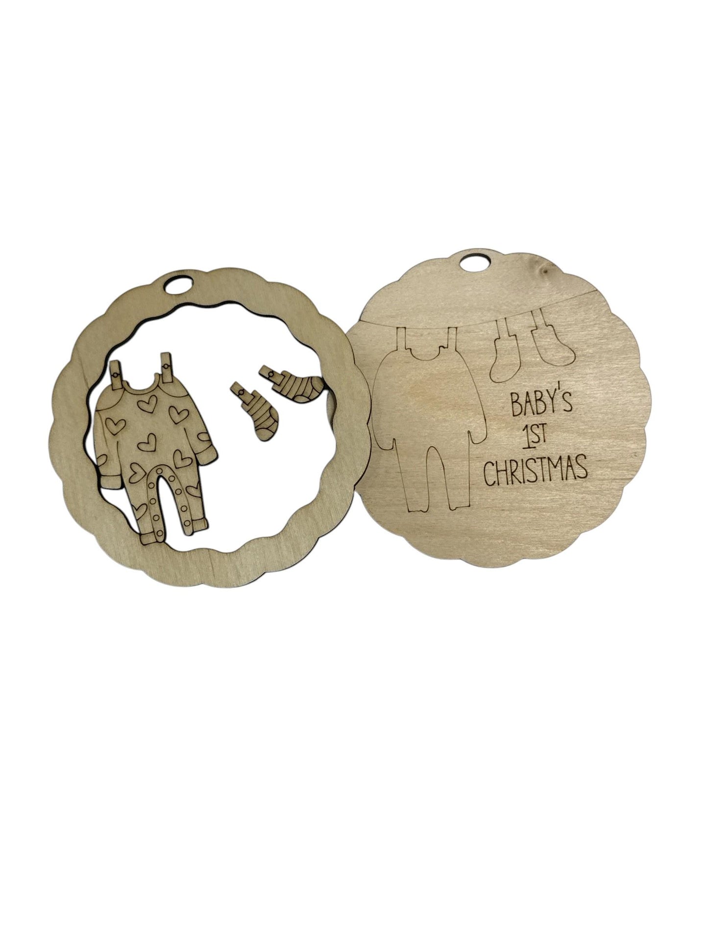 Baby's First Christmas Ornament: DIY Unfinished Wood Pajamas