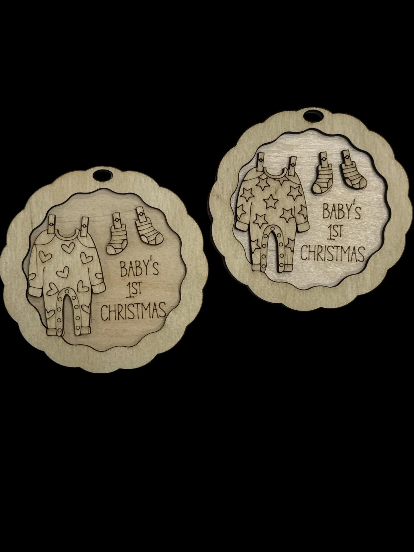 Baby's First Christmas Ornament: DIY Unfinished Wood Pajamas