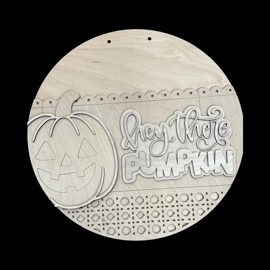 DIY Hello There Pumpkin Door Hanger, Unfinished Pumpkin Door Hanger: DIY Fall Craft Project