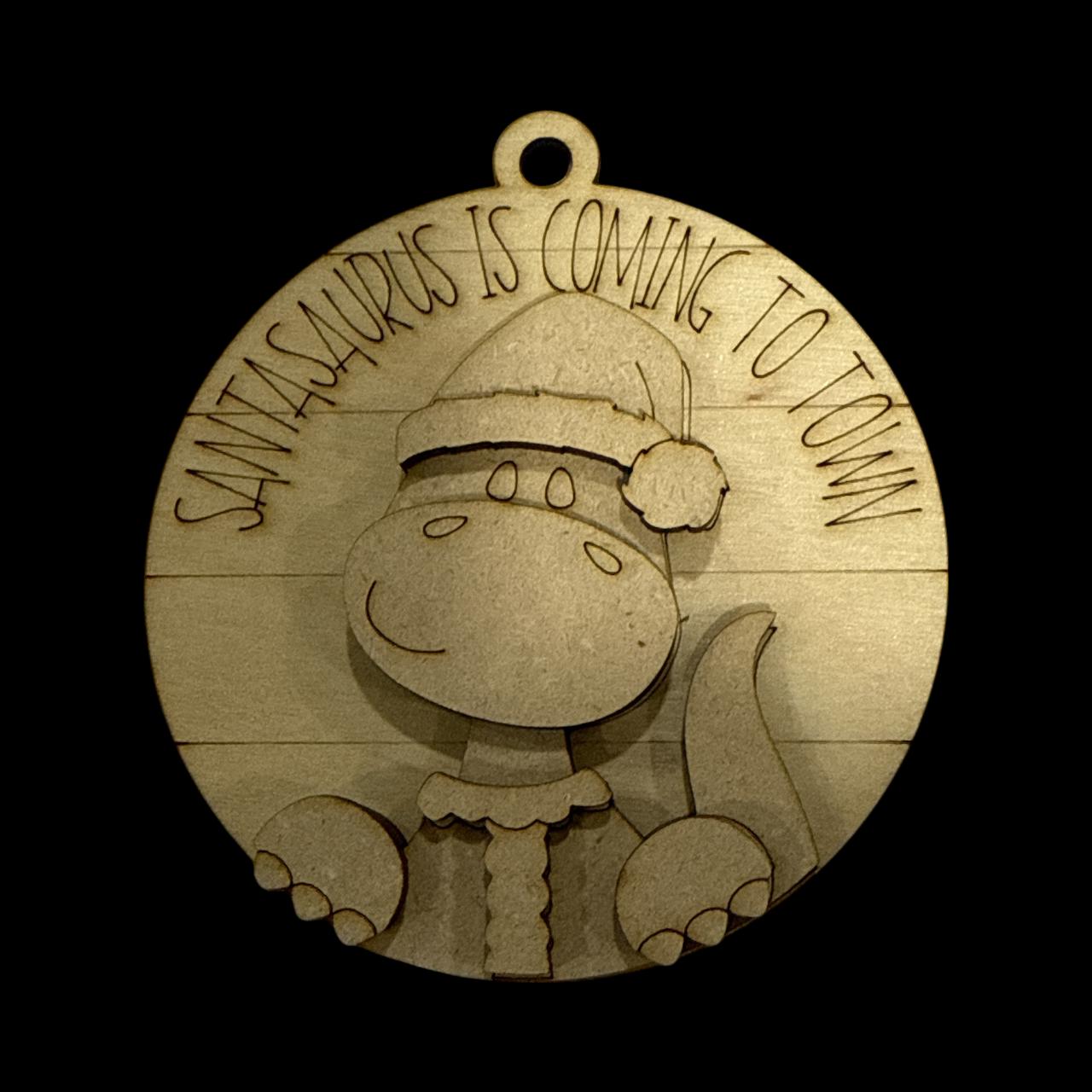 DIY Dinosaur Ornament: Unfinished Wood Christmas Craft (3.5"x4"), Unfinished Dinosaur Ornament, Paint your own Ornament, DIY