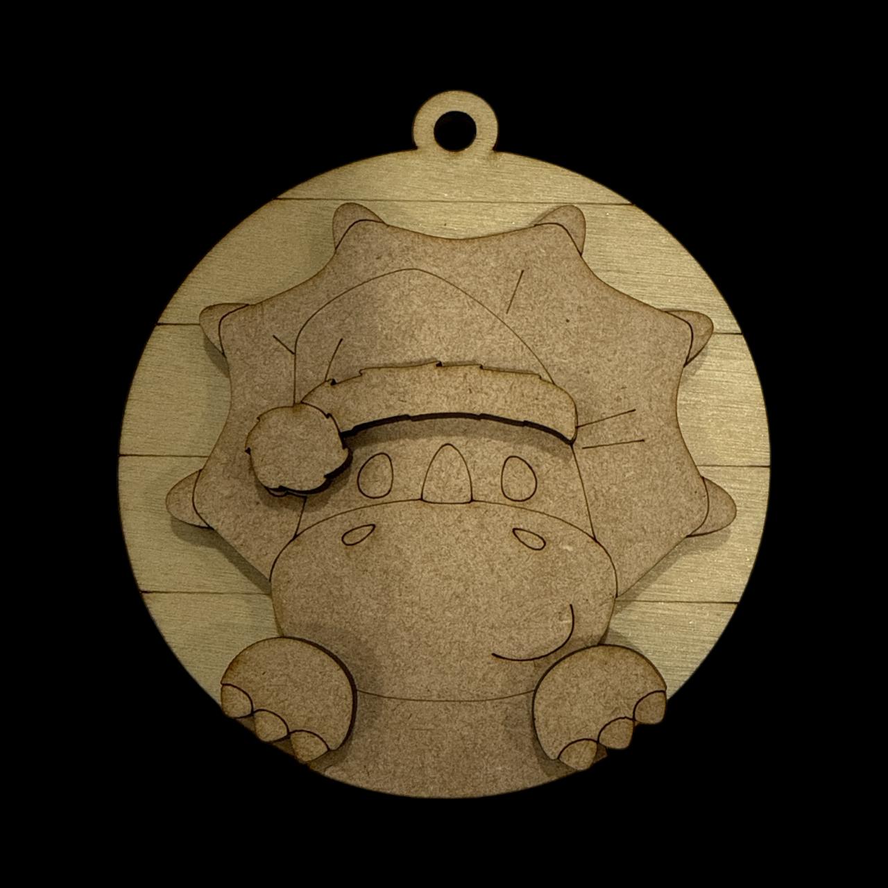 DIY Dinosaur Ornament: Unfinished Wood Christmas Craft (3.5"x4"), Unfinished Dinosaur Ornament, Paint your own Ornament, DIY