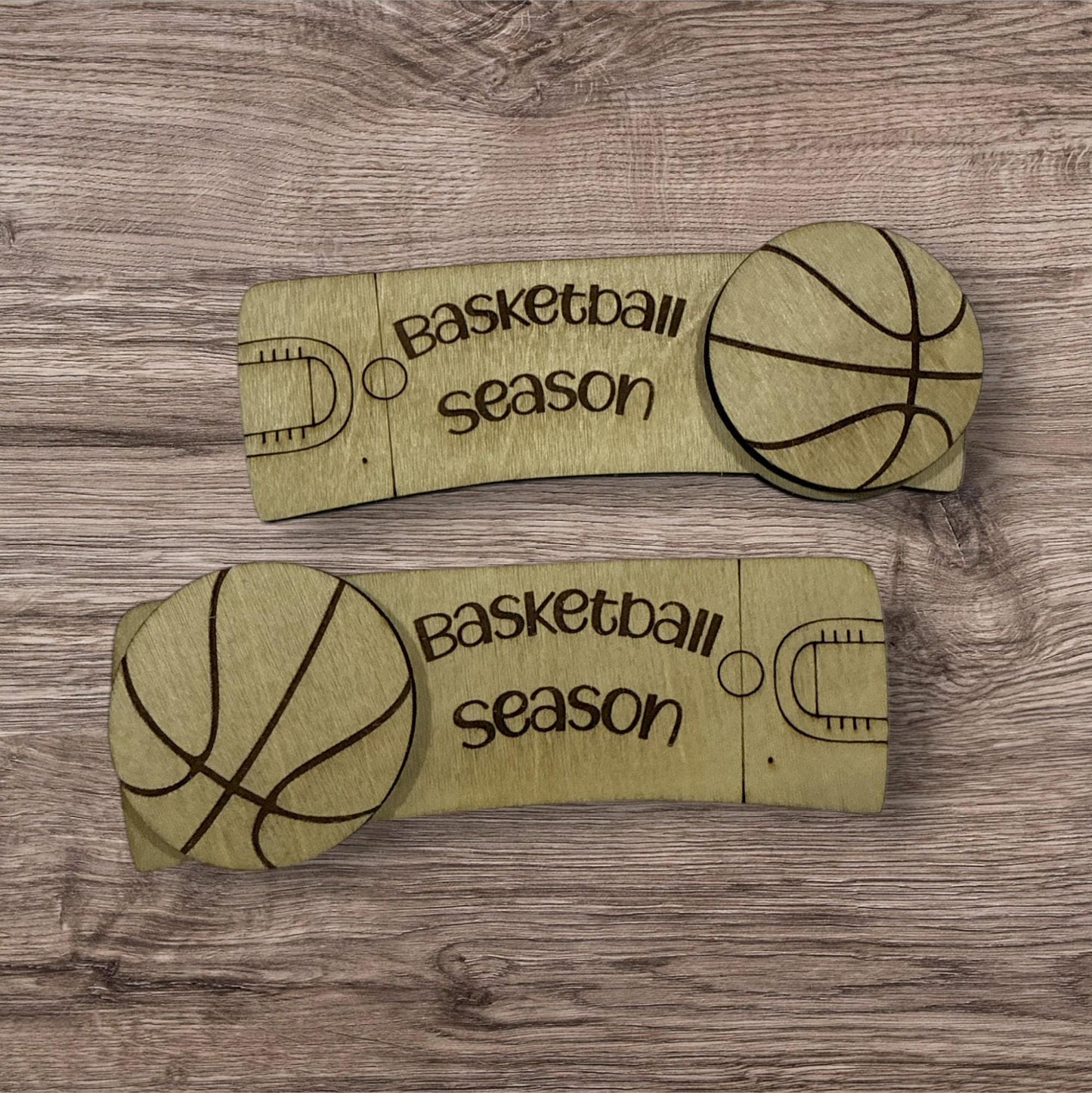 DIY Basketball Hair Clip, Unfinished Laser Cut Wood Blanks