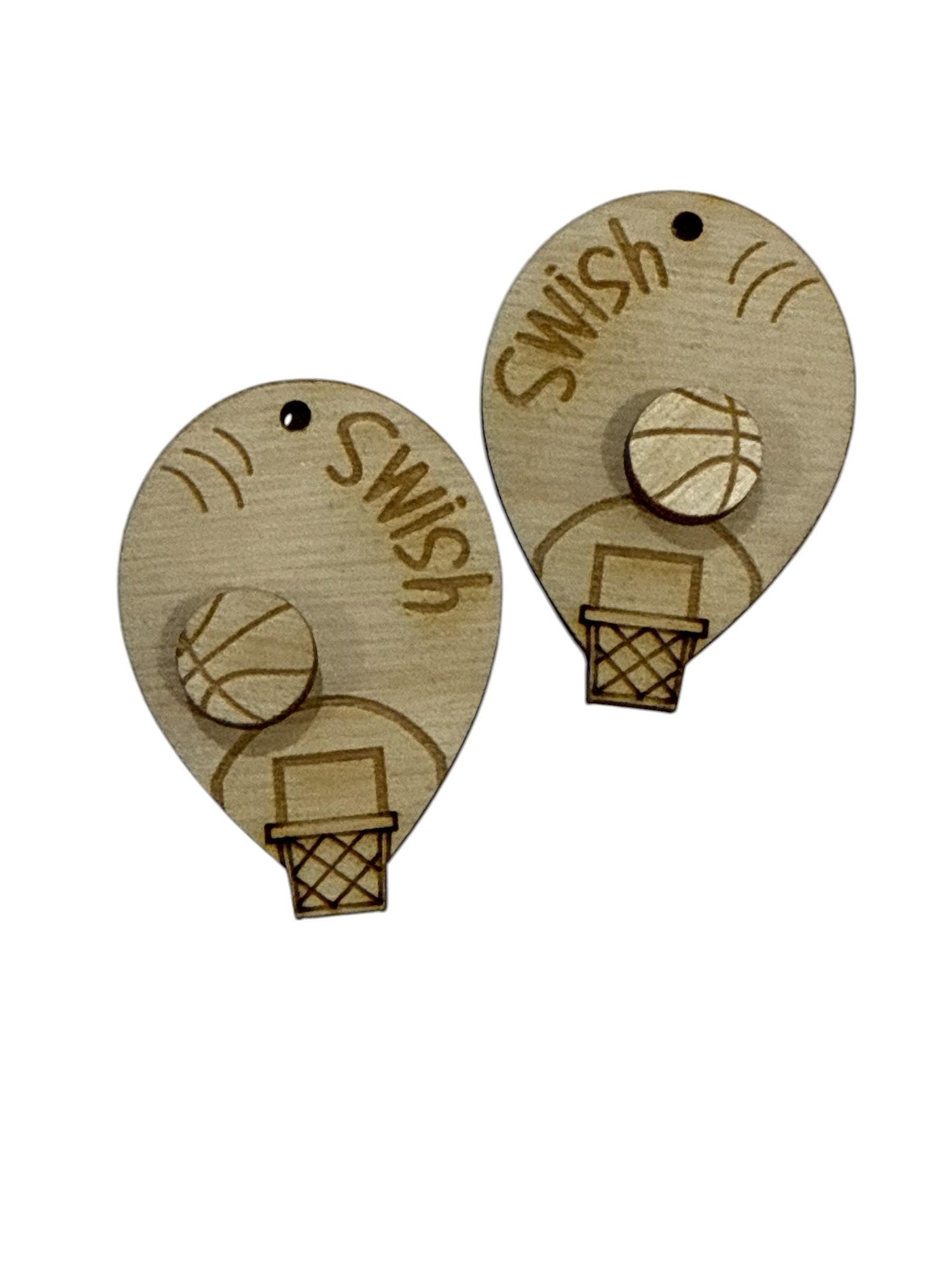 DIY Sports Earrings: Unfinished Wood Basketball, Basketball Earrings unfinished, DIY Basketball Earrings, Swish Earrings