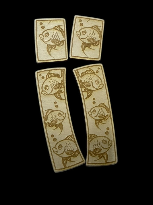 Fish DIY Wood Laser Blank Hair Clip Pieces, Wooden Hair Clip, Wood is Ready to Paint, Cut Claw Clip, Unfinished, 2" and 4", Fish Claw Clip