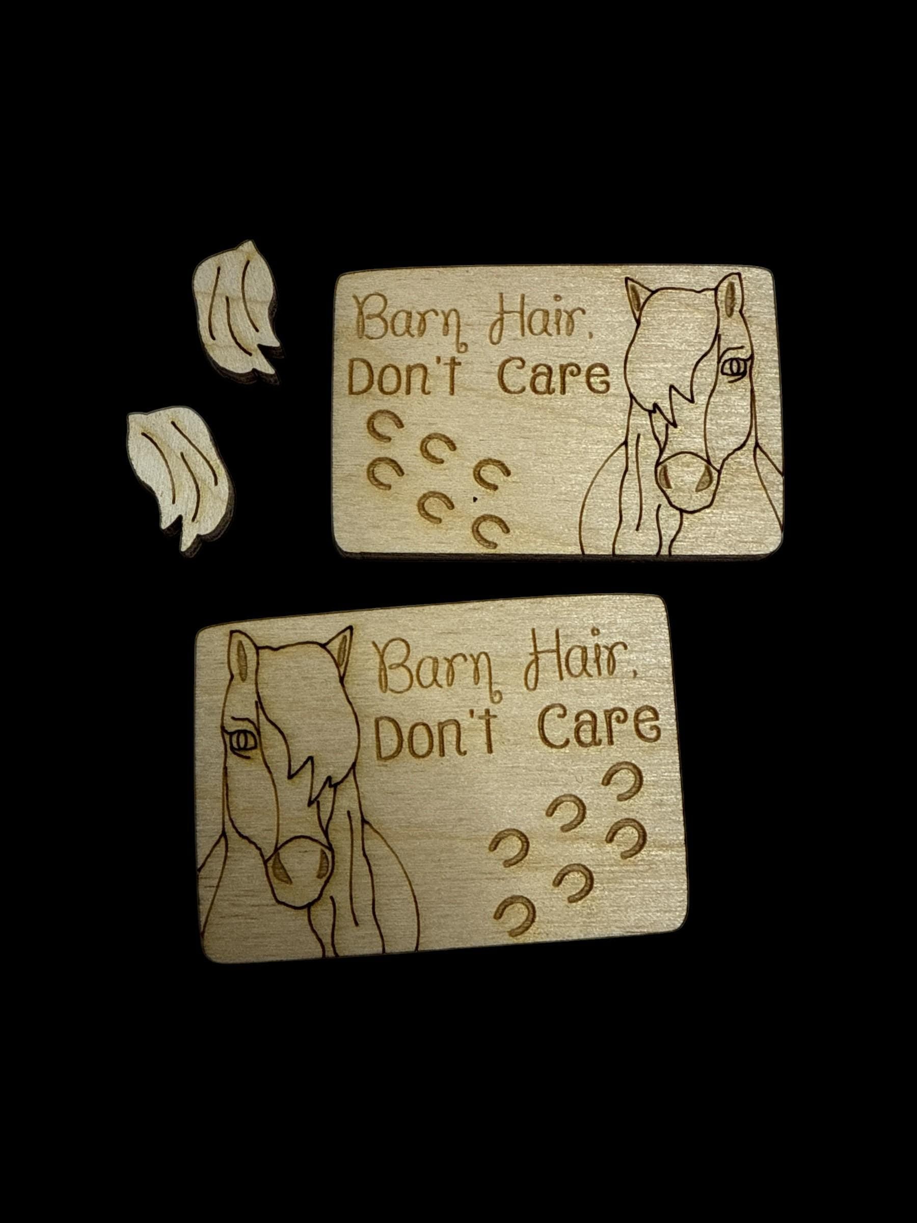 DIY Horse Hair Don't Care Clip Laser Blank Hair Clip Pieces, Horse Wooden Blank Clip, Wood is Ready to Paint, Laser Cut, Claw Clip. 2"