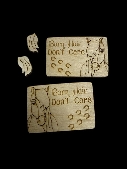DIY Horse Hair Don't Care Clip Laser Blank Hair Clip Pieces, Horse Wooden Blank Clip, Wood is Ready to Paint, Laser Cut, Claw Clip. 2"