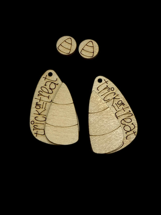 DIY Trick or Treat Earrings, Unfinished Earrings, Candy Corn Earrings DIY, Paint your own Earrings, Halloween Earrings, DIY