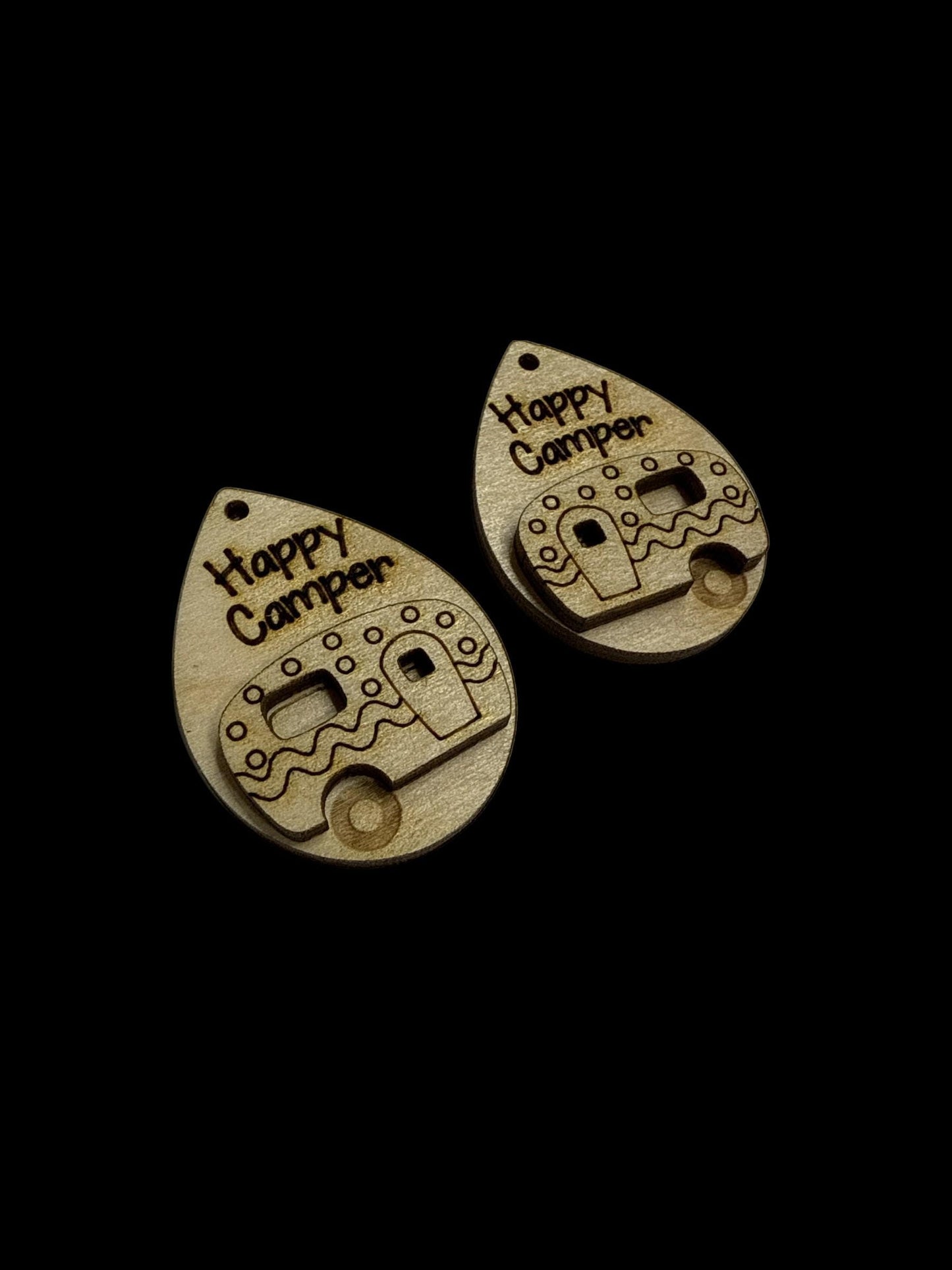 DIY Happy Camper Earrings, Unfinished Earrings, Camping Earrings DIY, Paint your own Earrings, Love to Camp, Happy Camper Earrings, DIY