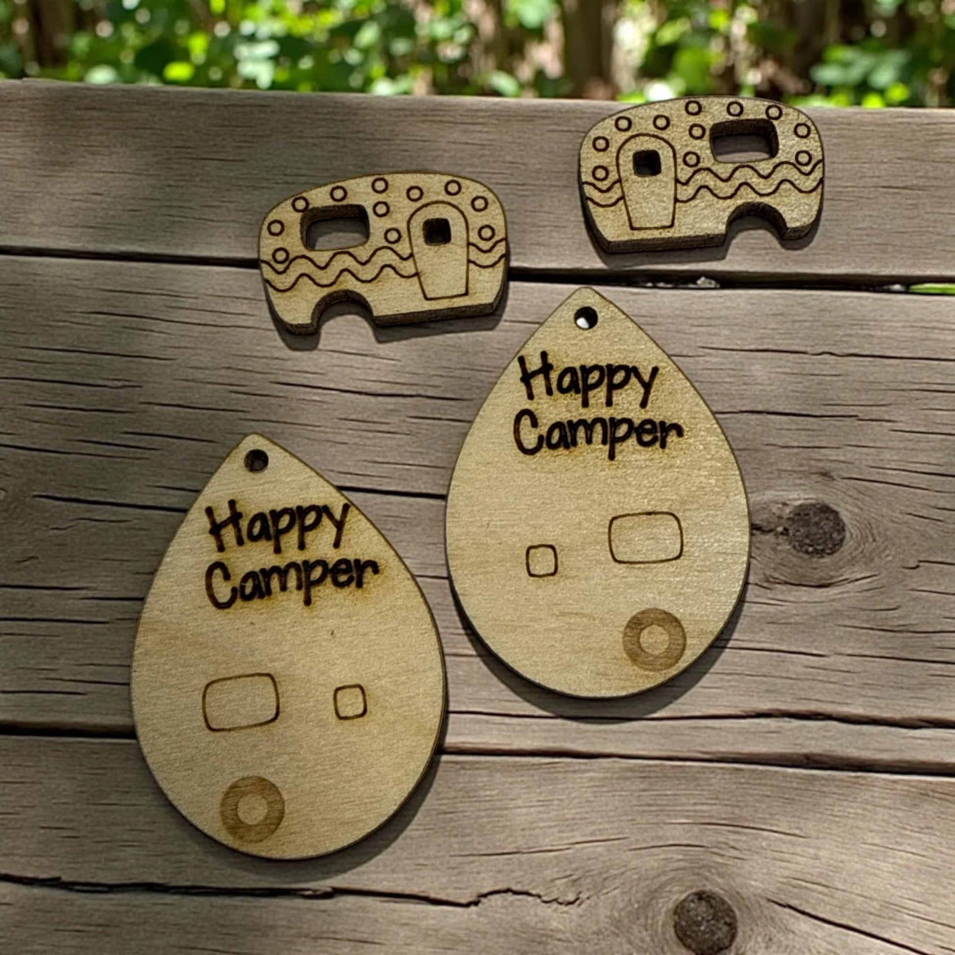 DIY Happy Camper Earrings, Unfinished Earrings, Camping Earrings DIY, Paint your own Earrings, Love to Camp, Happy Camper Earrings, DIY