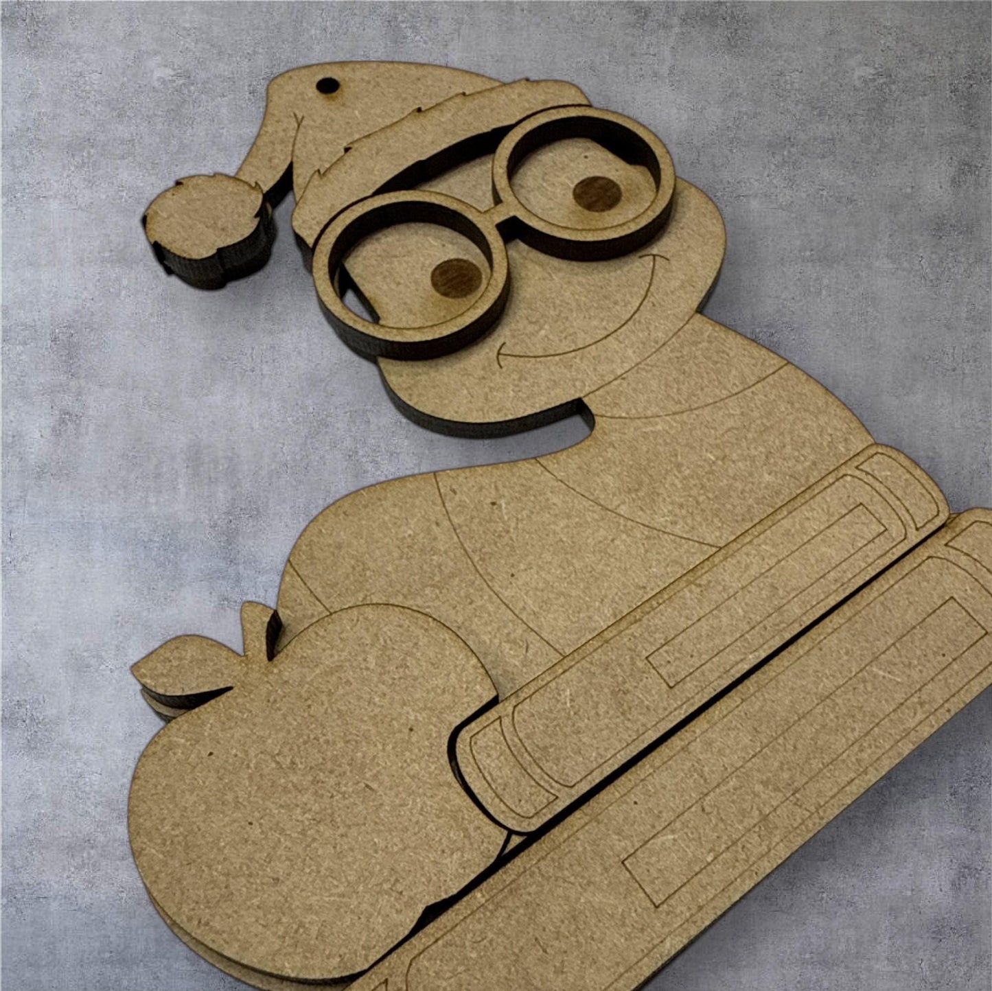 Bookworm Apple Ornament, Apple Bookworm for Teacher Ornament, DIY Christmas, Personalized Ornament, Kids, Teachers