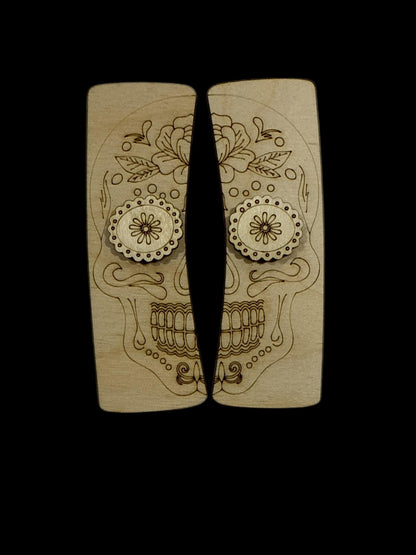 Skull DIY Wood Laser Blank Hair Clip Pieces, Unfinished Hair Clip, Wood is Ready to Paint, Skull Claw Clip DIY, Unfinished 4" Claw, Skull