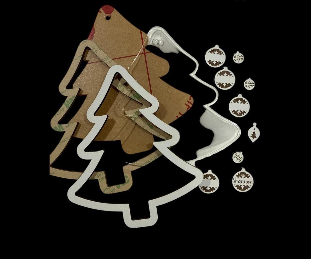 DIY Tree Shaker Ornament: Unfinished Acrylic & Wood, Customize, Layered Ornament, Acrylic Ornament, Snowflake Family, Christmas, Whimsical