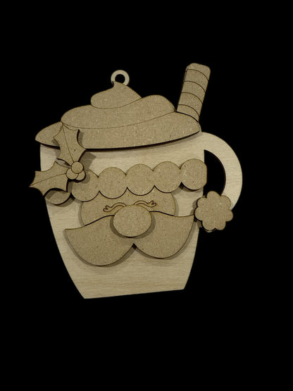 DIY North Pole Cocoa Mugs, Unfinished Santa and Friends