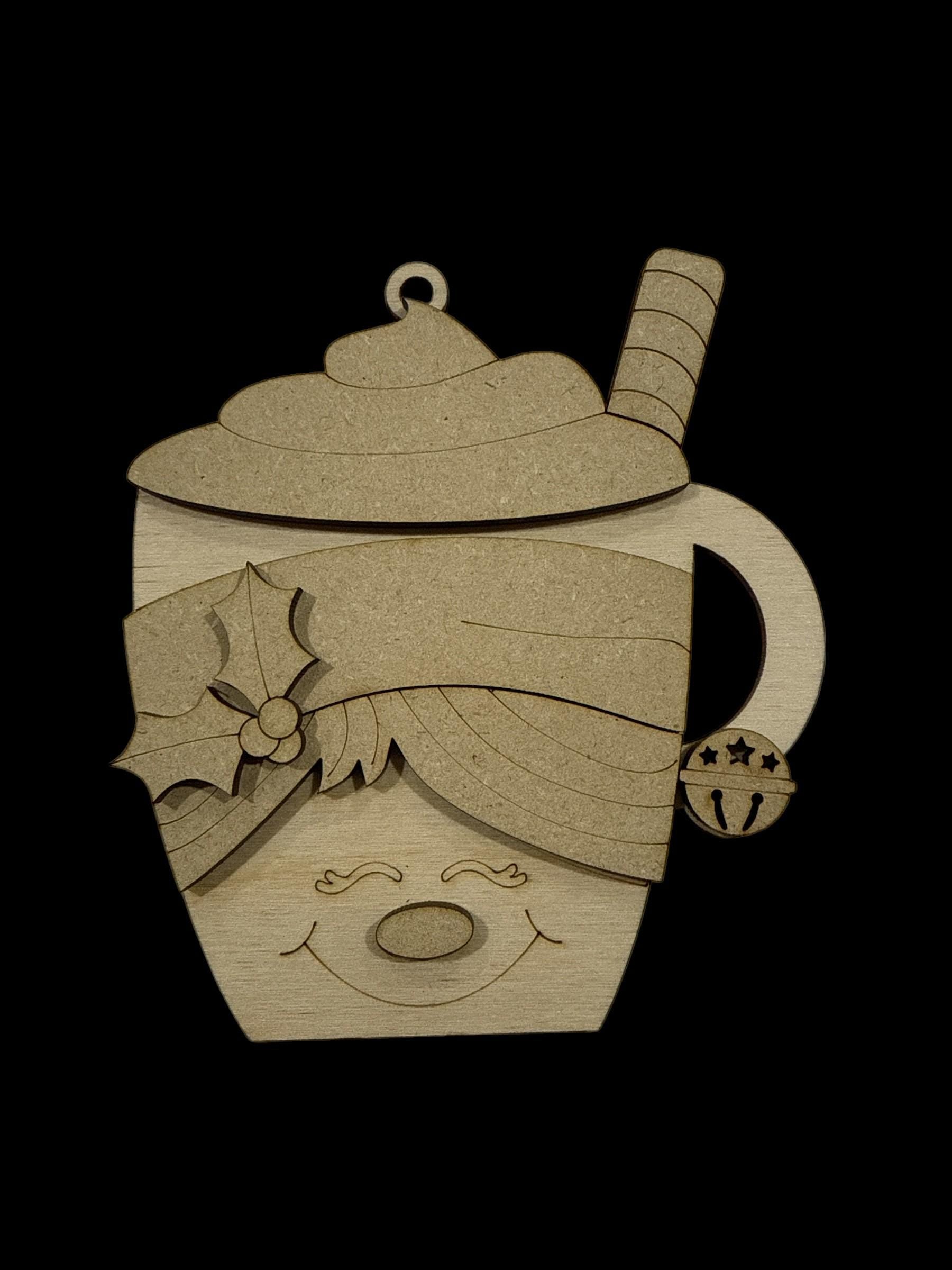 DIY North Pole Cocoa Mugs, Unfinished Santa and Friends