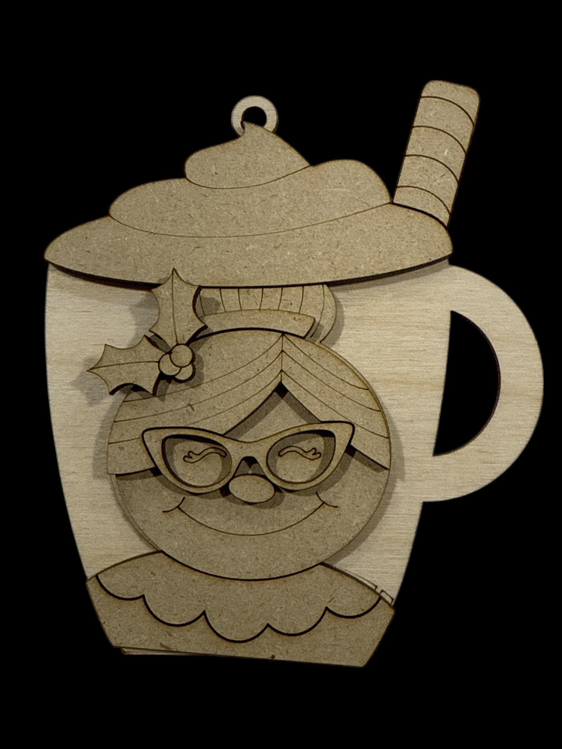 DIY North Pole Cocoa Mugs, Unfinished Santa and Friends