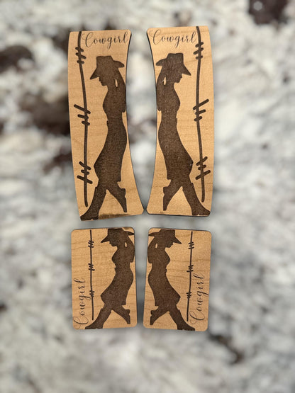 DIY Cowgirl Clip Laser Blank Hair Clip Pieces, Cowboy Wooden Blank Clip, Wood is Ready to Paint, Laser Cut, Claw Clip, Cowboy silhouette
