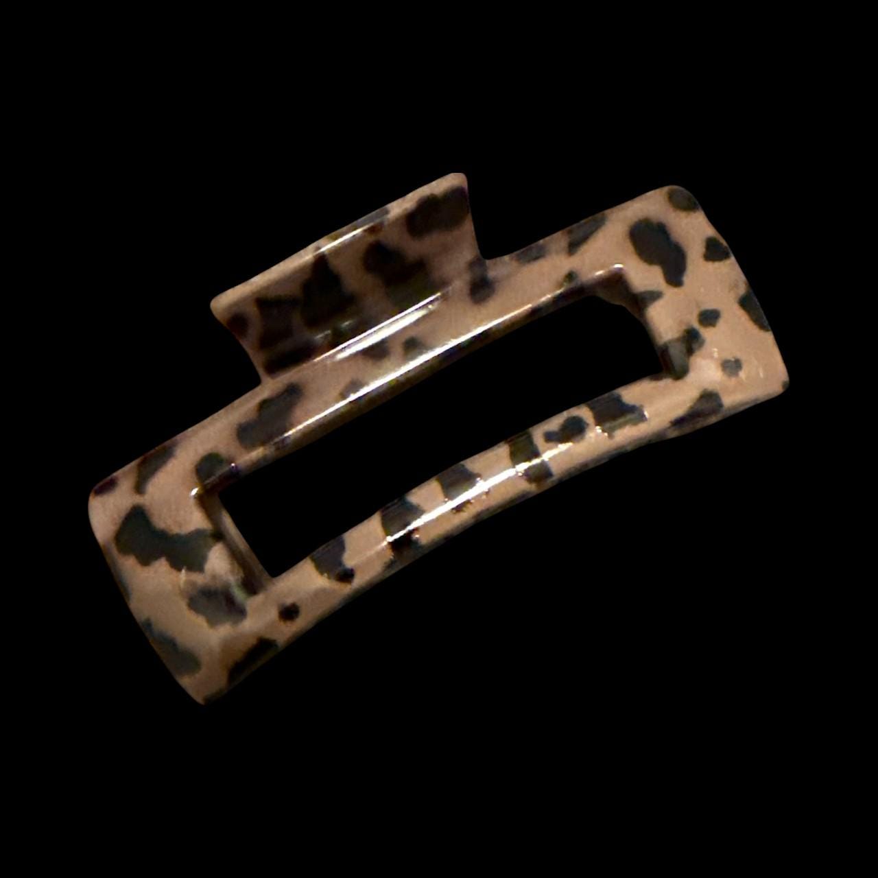 Rectangle Claw Clip, Claw Clips 4", Cheetah Leopard Print, Brown Claw Clip