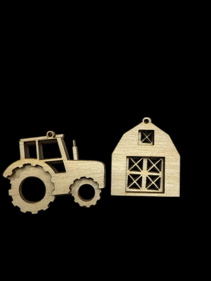 DIY Farm Life Earrings, Unfinished Earrings, Tractor Earrings DIY, Paint your own Earrings, Holiday Tractor, Farming Earrings, DIY.