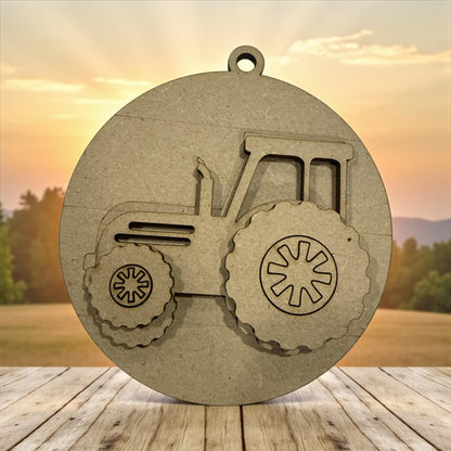 DIY Farmhouse Ornaments, Farmhouse Unfinished Ornaments, Cow, Tractor Ornament, Wooden DIY Ornaments, Farmhouse Christmas, Single or Set