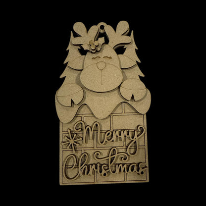 DIY Reindeer Ornaments Unfinished Wood, DIY Christmas Craft, Reindeer Holiday Decor, Reindeer Scarf, Reindeer Brick Ornament, Unfinished