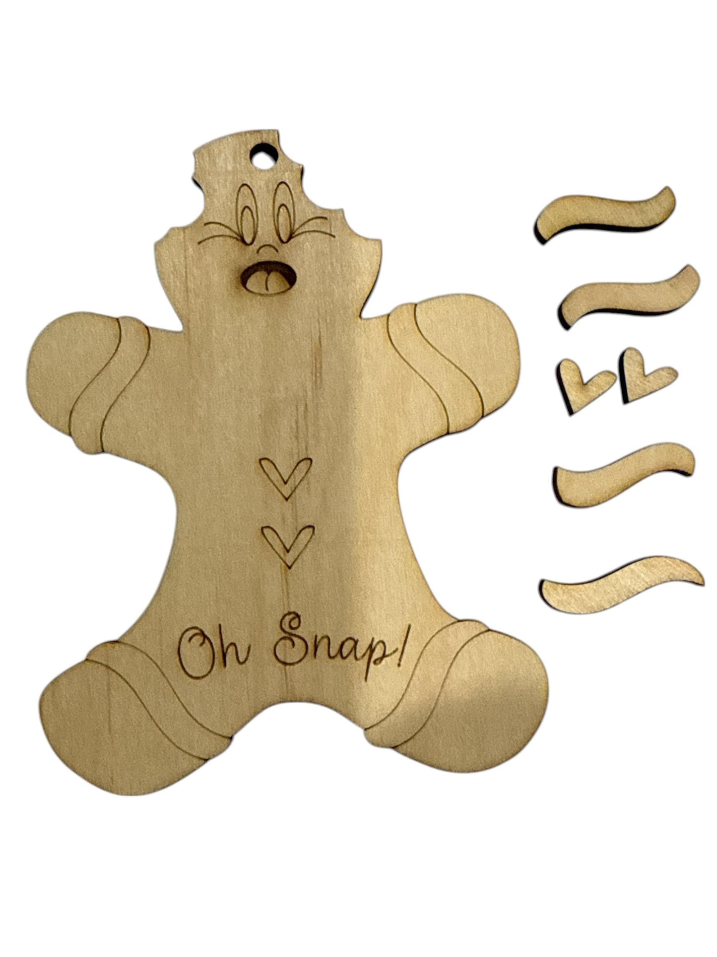 DIY Oh Snap Ornament, Oh Snap Gingerbread, Gingerbread Unfinished Ornament, Gingerbread Wooden Ornament, Oh Snap Ornament