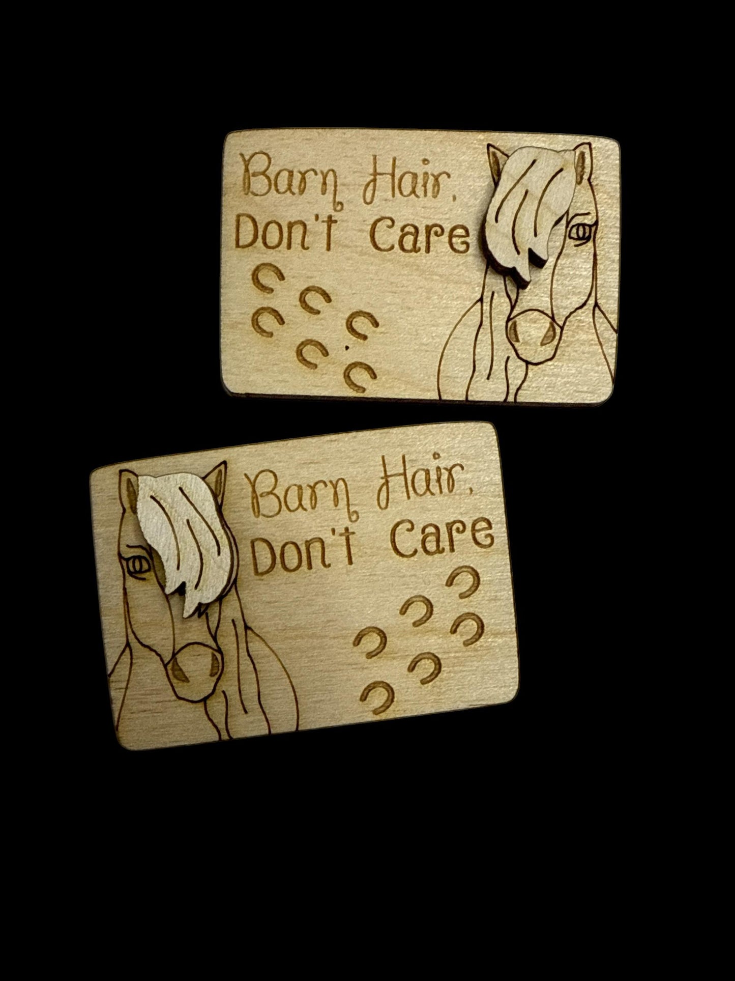 DIY Horse Hair Don't Care Clip Laser Blank Hair Clip Pieces, Horse Wooden Blank Clip, Wood is Ready to Paint, Laser Cut, Claw Clip. 2"