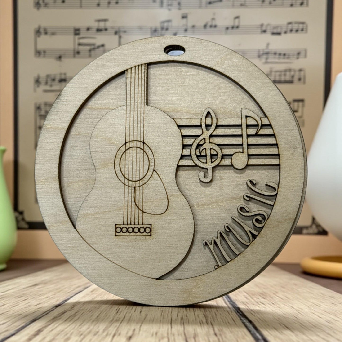 Music Ornament DIY, Music Ornament Unfinished, Music Note Ornament, Music Christmas Ornament, Wooden Ornament, Laser Cut