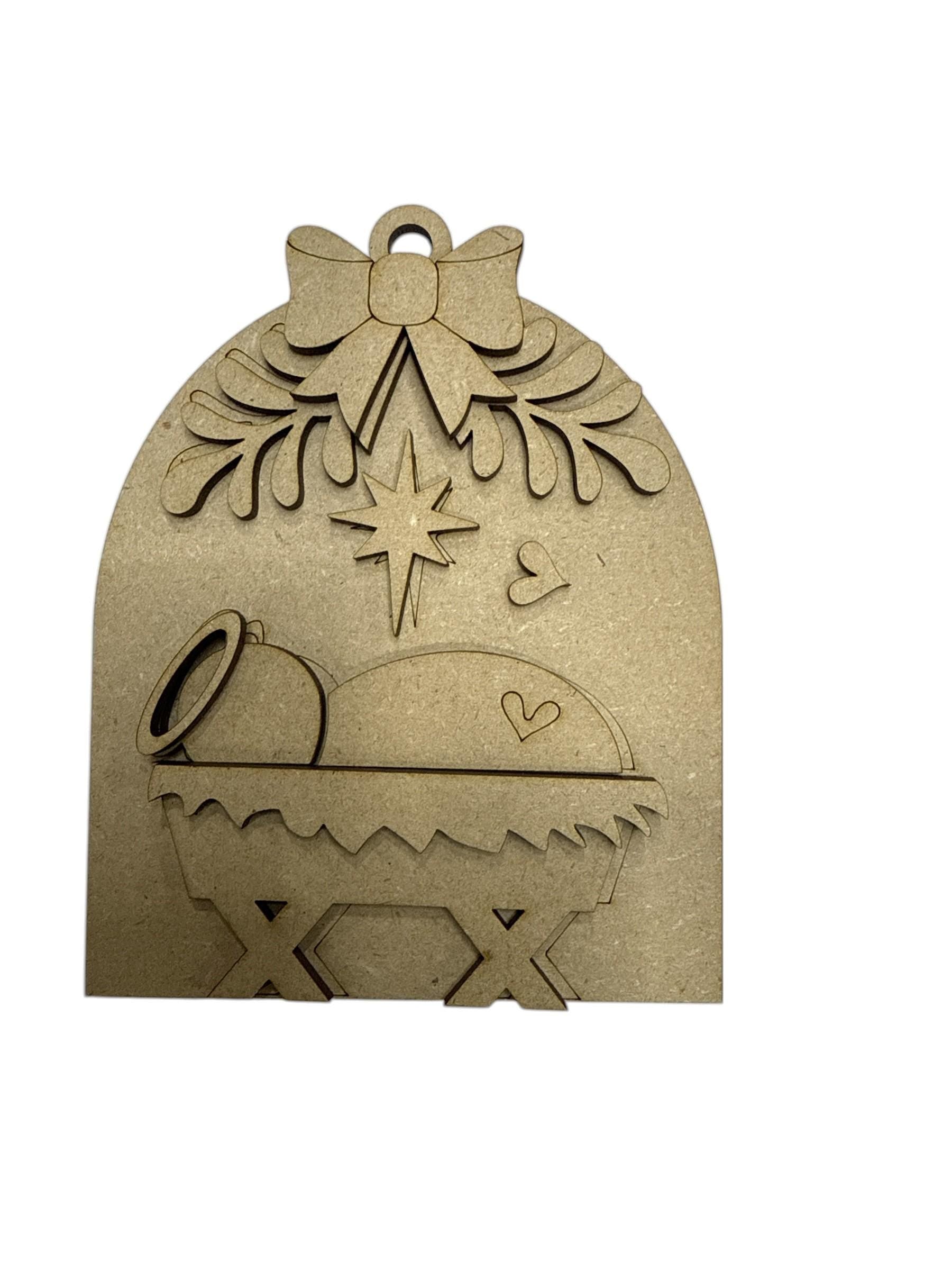 Nativity Arch Ornaments, Wood Christmas Ornaments, Christmas Ornaments, Peace on Earth, Arch Ornaments, DIY Unfinished wooden