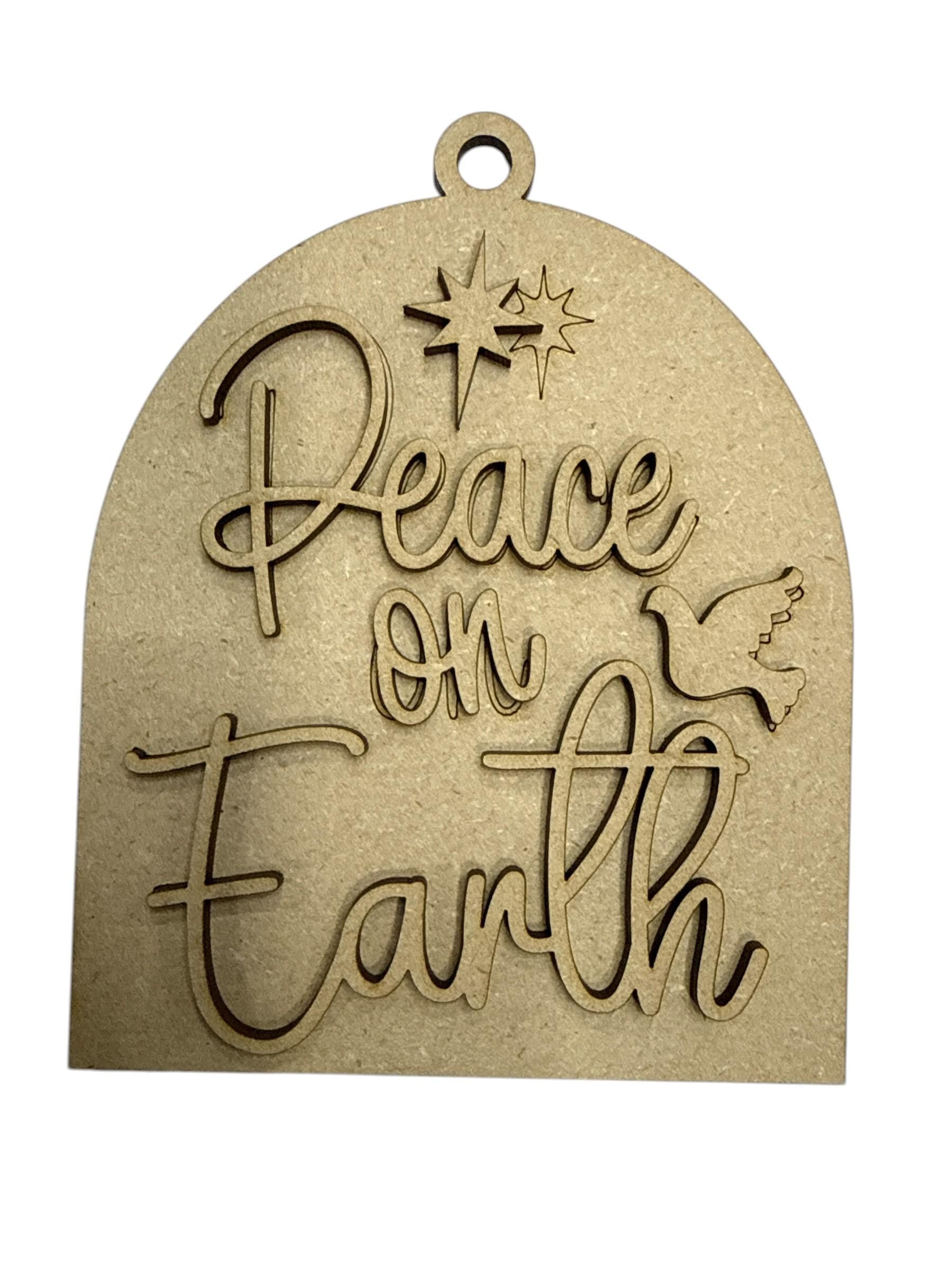 Nativity Arch Ornaments, Wood Christmas Ornaments, Christmas Ornaments, Peace on Earth, Arch Ornaments, DIY Unfinished wooden