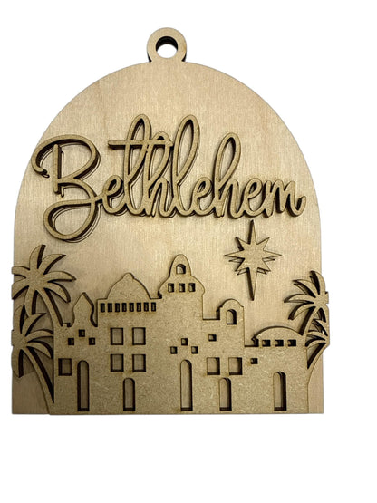 Nativity Arch Ornaments, Wood Christmas Ornaments, Christmas Ornaments, Peace on Earth, Arch Ornaments, DIY Unfinished wooden