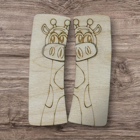 Giraffe DIY Wood Laser Blank Hair Clip Pieces, Unfinished Hair Clip, Wood is Ready to Paint, Giraffe Claw Clip DIY, Unfinished 4" Claw