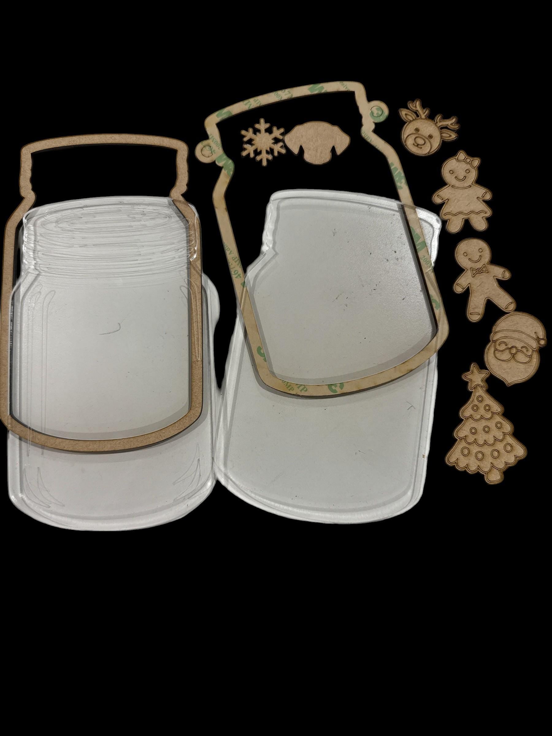 DIY Gingerbread Shaker Ornament: Unfinished Acrylic & Wood, Customize, Layered Ornament, Acrylic Ornament, Gingerbread Family, Christmas