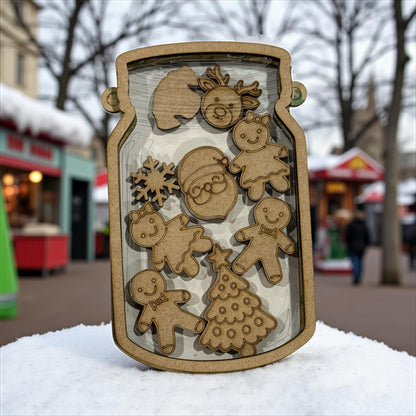 DIY Gingerbread Shaker Ornament: Unfinished Acrylic & Wood, Customize, Layered Ornament, Acrylic Ornament, Gingerbread Family, Christmas