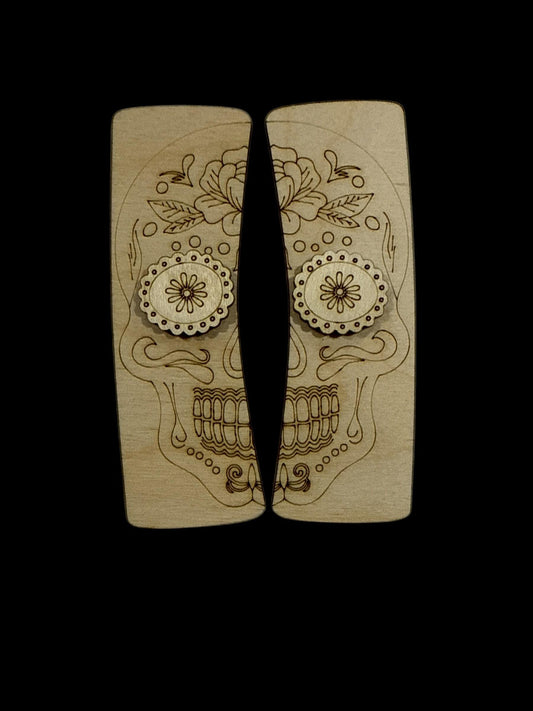 Skull DIY Wood Laser Blank Hair Clip Pieces, Unfinished Hair Clip, Wood is Ready to Paint, Skull Claw Clip DIY, Unfinished 4" Claw, Skull