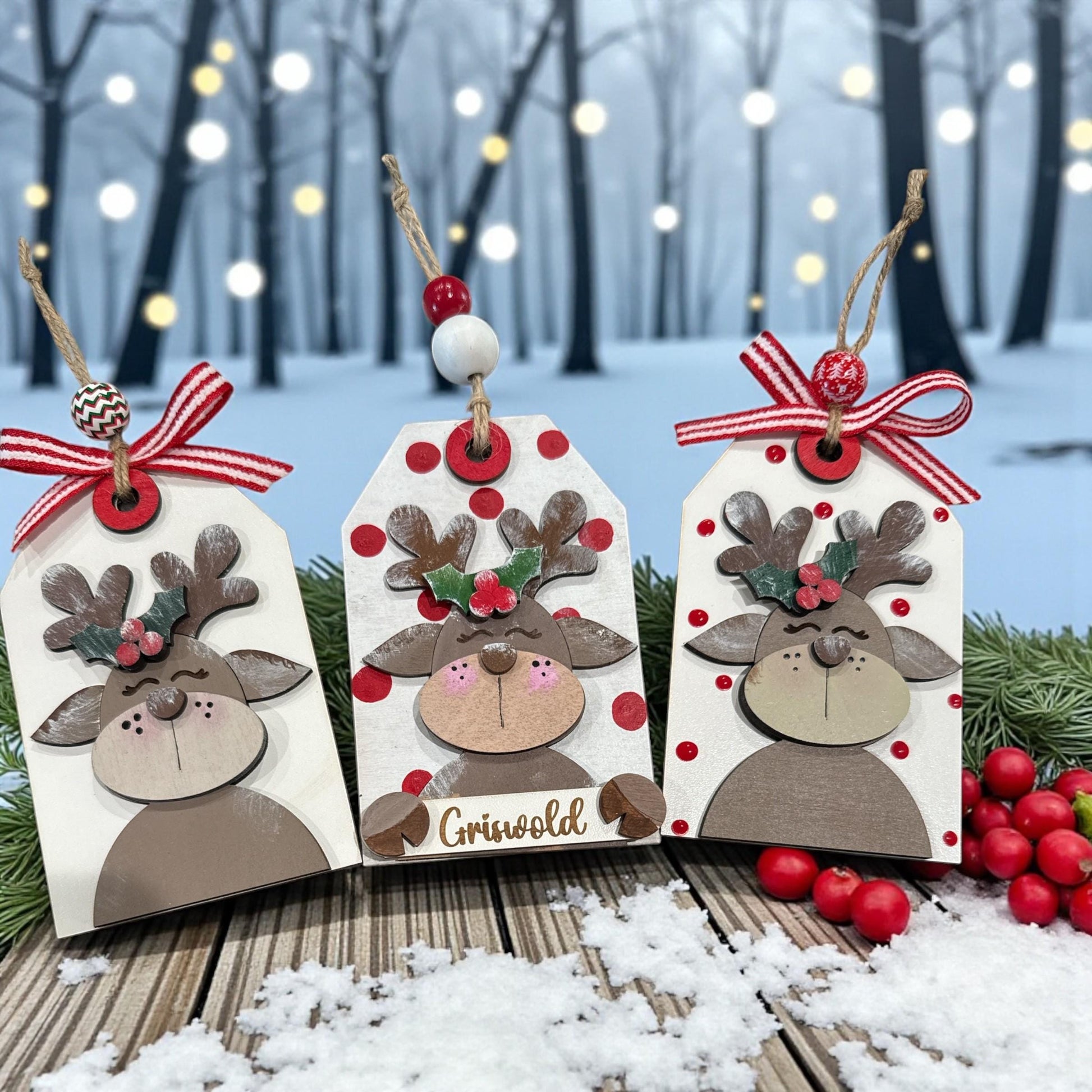 Personalizable Reindeer Christmas Ornament, Reindeer, Personalized Reindeer, Christmas Ornaments, Holiday Tree Decorations, Gift Giving