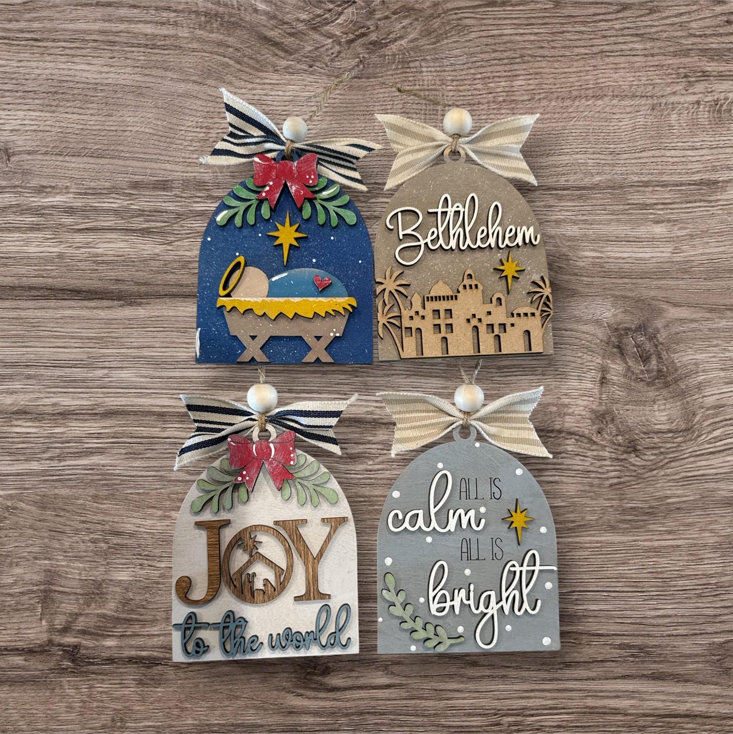 Nativity Arch Ornament, Christian Holiday Decor, Jesus, Religious Christmas Ornament, Faith, Joy to the world