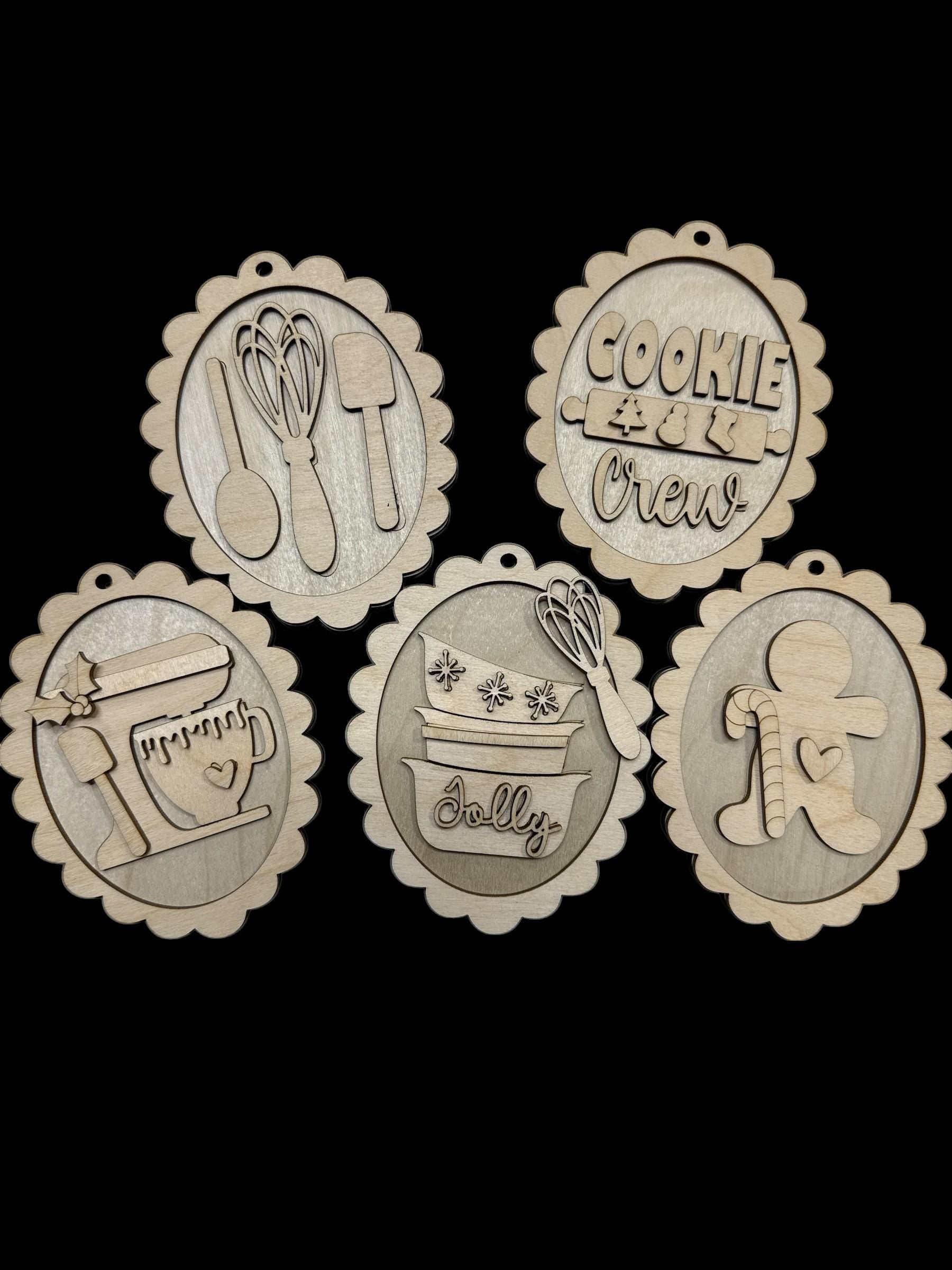 Christmas Baking Unfinished, Christmas Baking Ornaments, DIY Christmas Baking, Mixing bowls, Baking Spirits