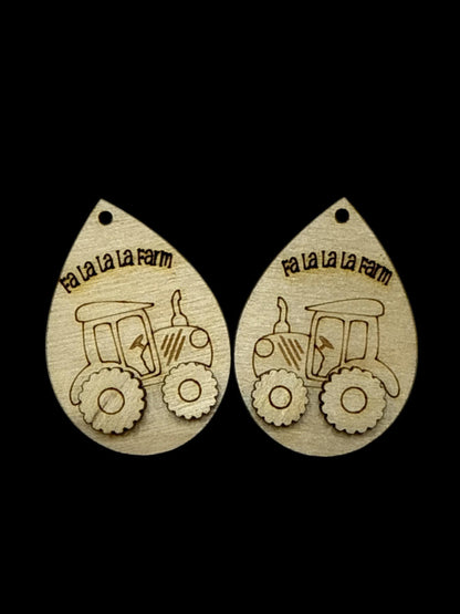 DIY Farm Life Earrings, Unfinished Earrings, Tractor Earrings DIY, Paint your own Earrings, Holiday Tractor, Farming Earrings, DIY.